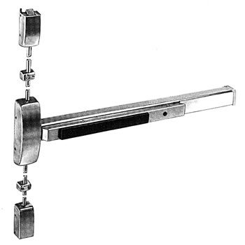 8710 SURFACE VERTICAL ROD DEVICE SATIN STAINLESS STEEL
